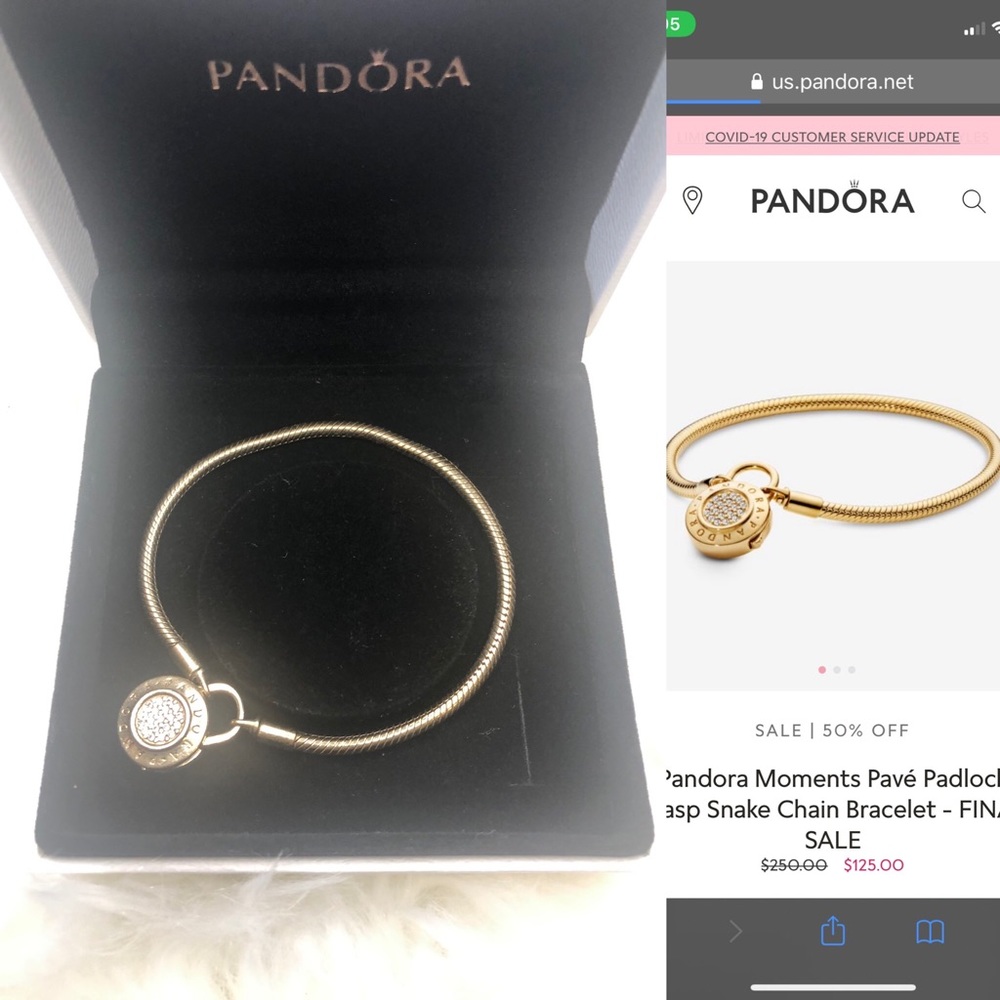 Pandora gold plated bracelet